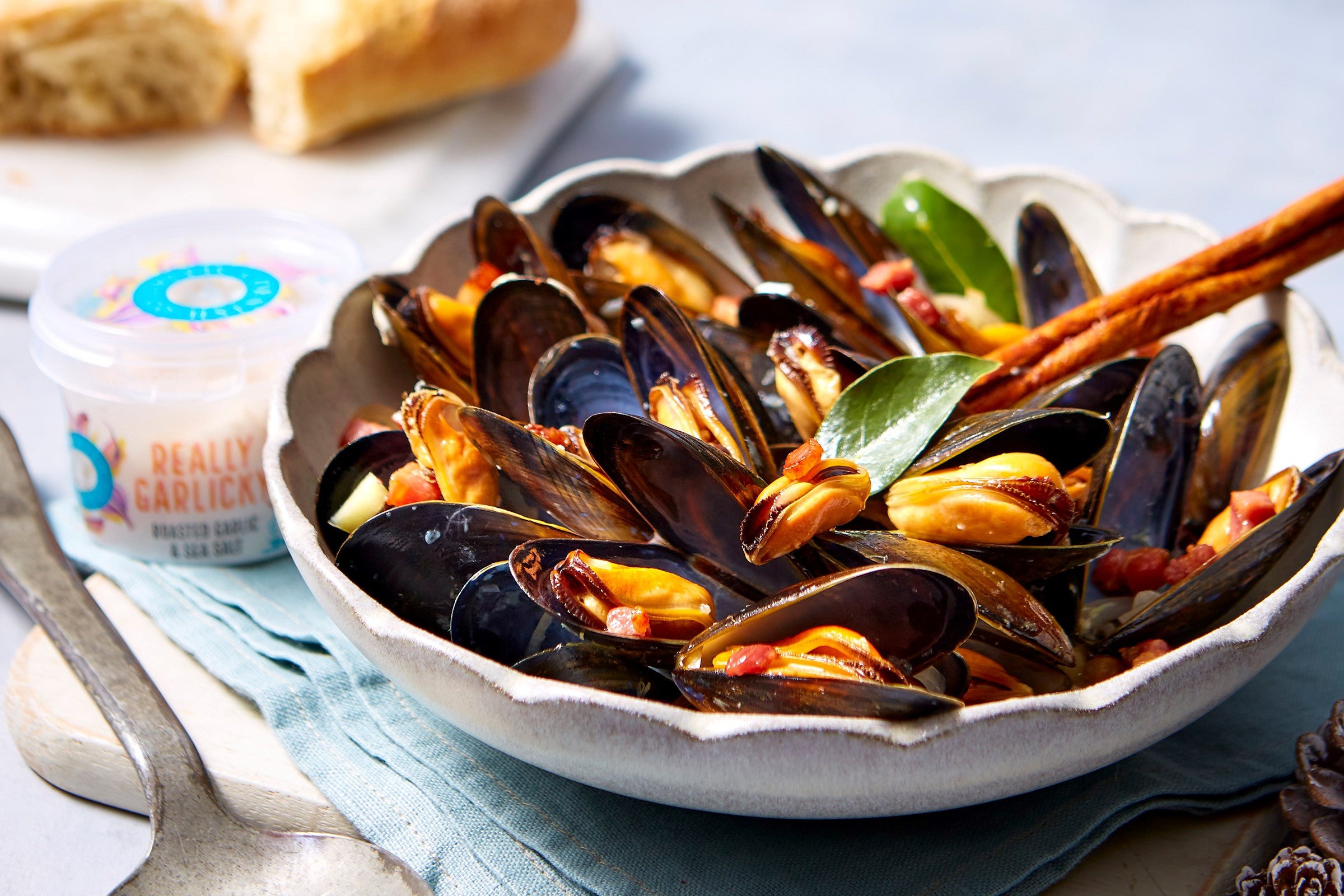 Mulled cider mussels with crispy pancetta – Cornish Sea Salt Company Ltd