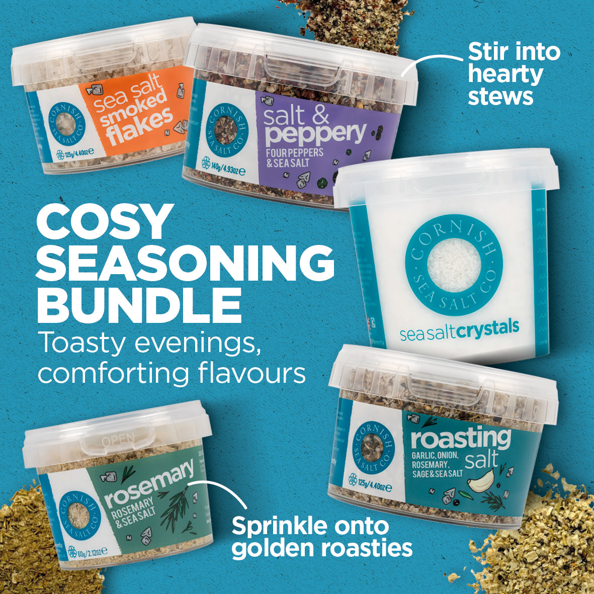 Cornish Sea Salt cooking bundle with seasoning